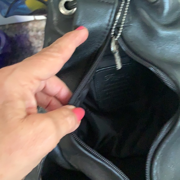 Fossil Leather Shoulder Drawstring Bucket Bag - Picture 8 of 11